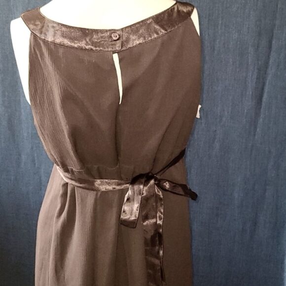 Motherhood Maternity BROWN Crepe Midi Dress Size Small Sleeveless Dressy Party - Picture 9 of 10